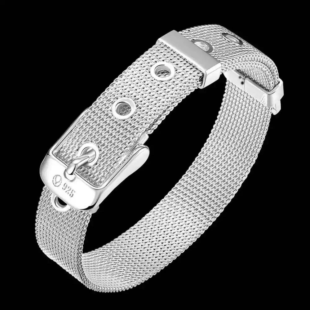 Silver belt buckle bracelet NEW - Picture 4 of 8